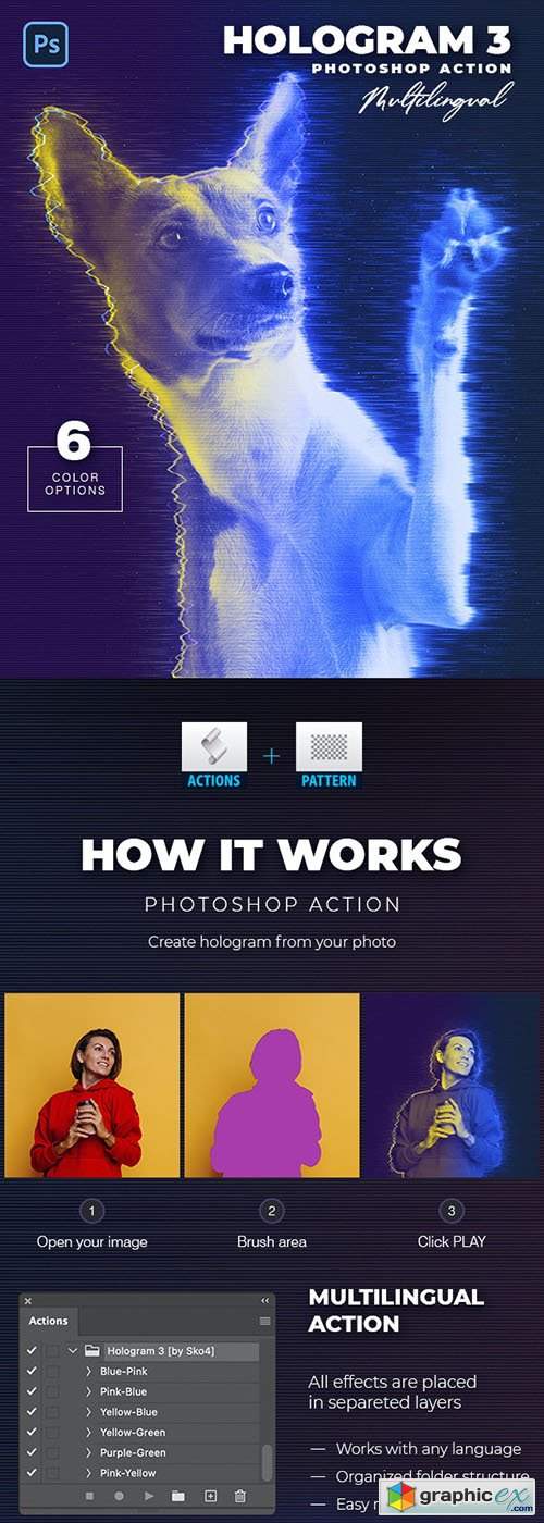 Hologram 3 Photoshop Action 