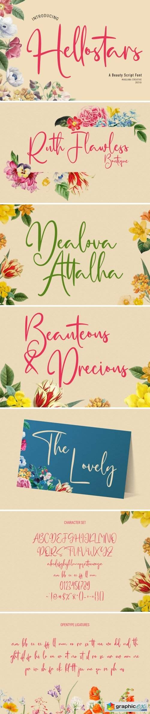  Hellostars Script Font 