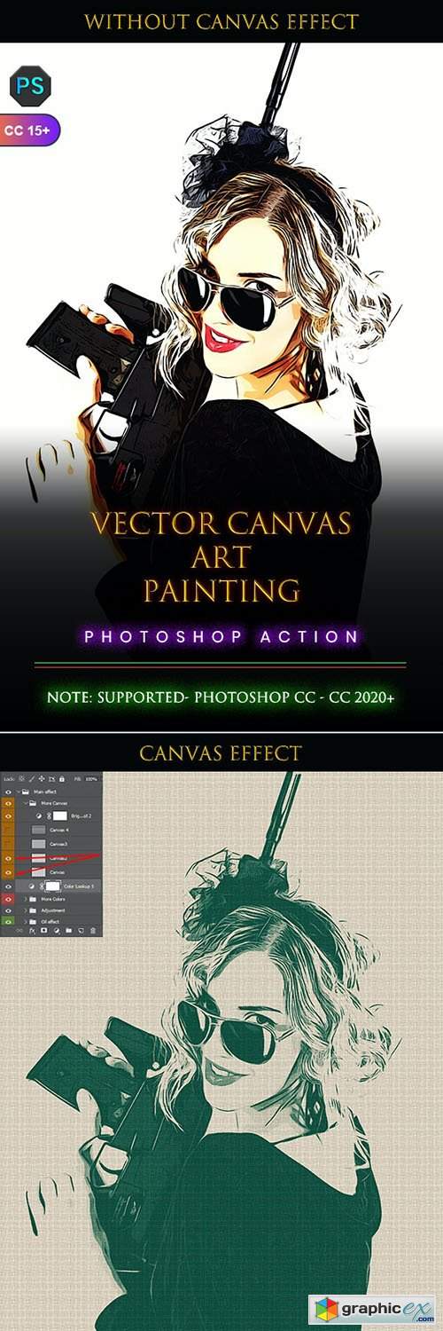 Vector Canvas Art Painting Photoshop Action 