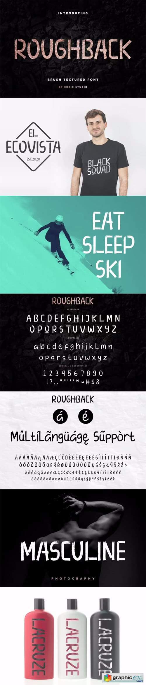  Roughback Script - Rough Brush Textured Typeface 