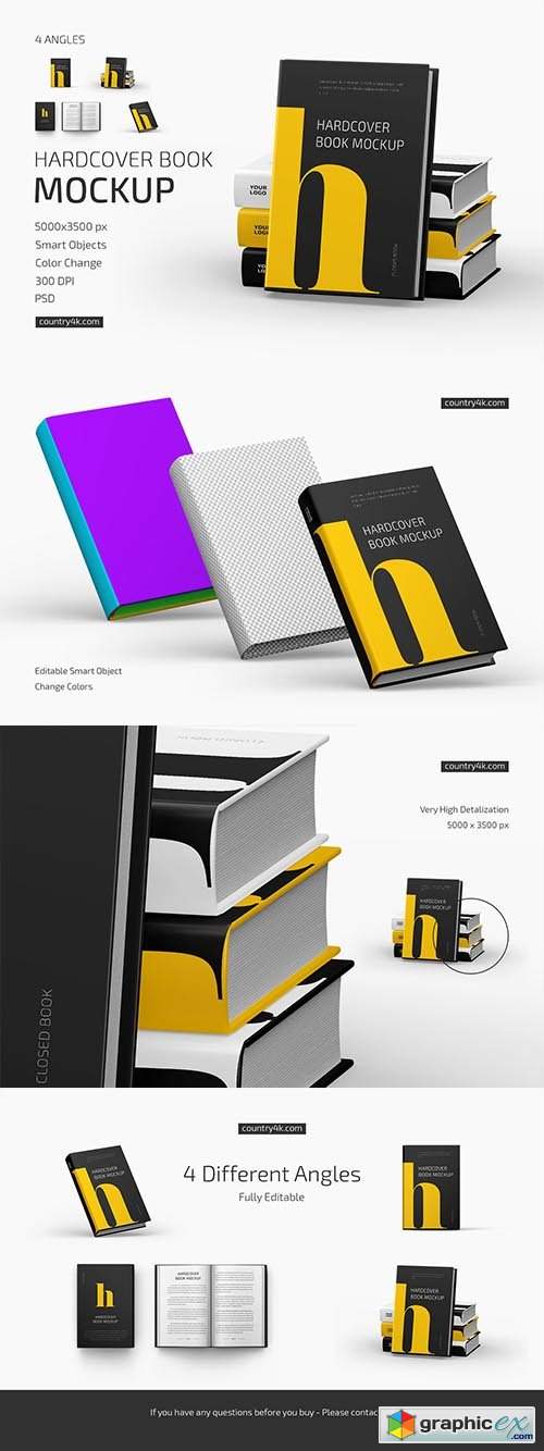  Hardcover Book Mockup Set 6372892