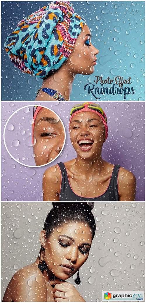  Raindrops Photo Effect Mockup 462310920