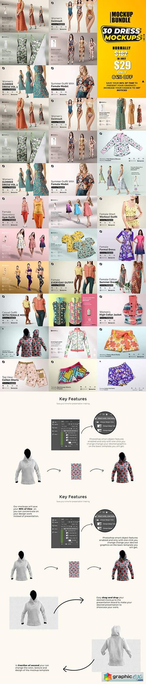 BUNDLE | 30+ Dress Mockup Collection 