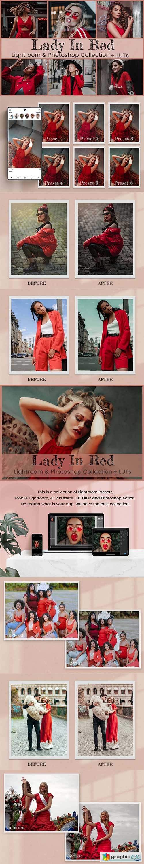 Lady In Red Lightroom Photoshop LUTs 