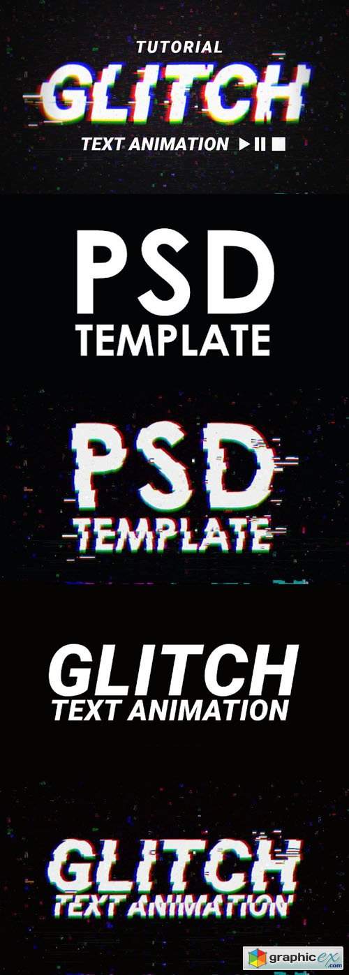  Animated Glitch Text Effect for Photoshop + Tutorial 