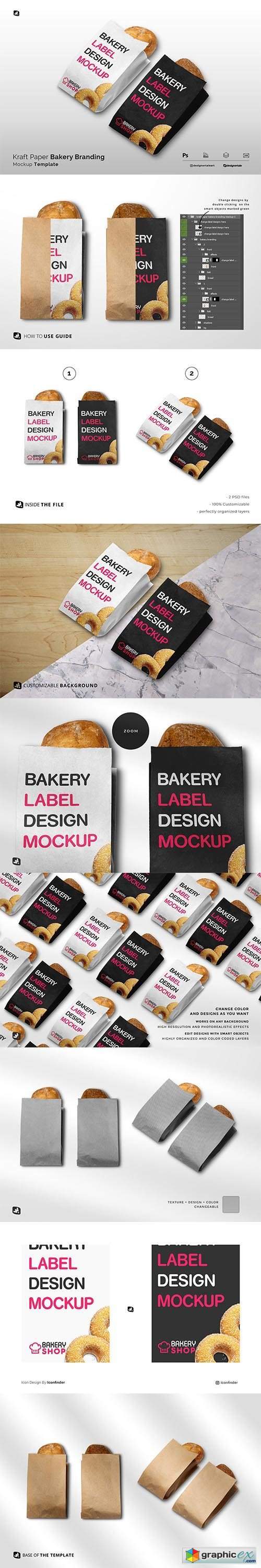 Kraft Paper Bakery Branding Mockup