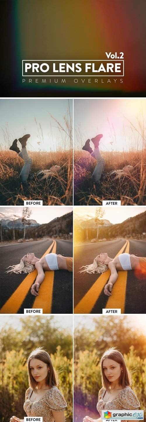 30 Professional Lens Flare Overlay Vol.2