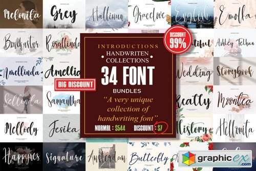  Bundles font handwriting collections 