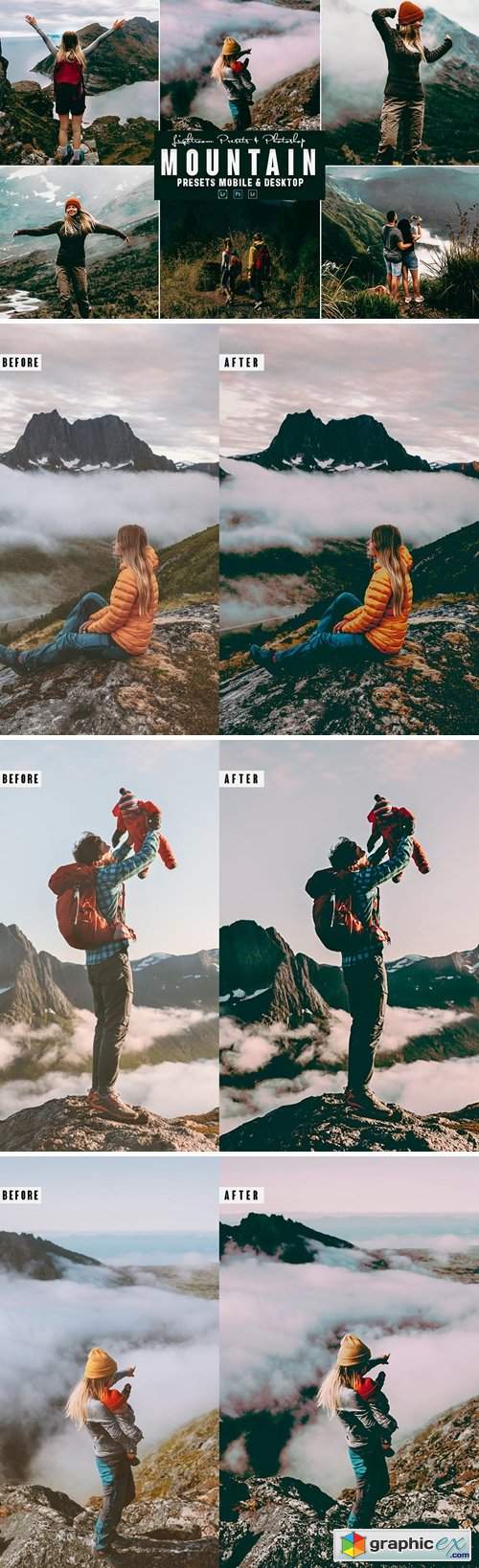  Mountain Photoshop Action & Lightrom Presets 