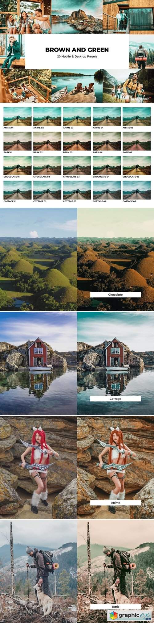  20 Brown and Green Lightroom Presets and LUTs 