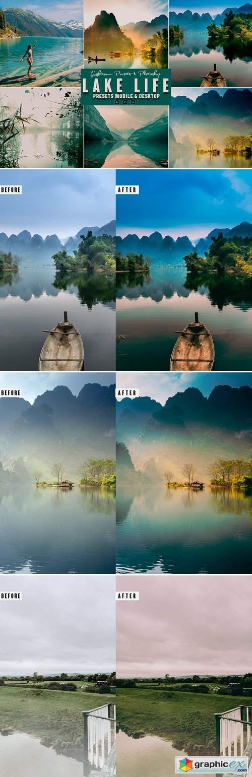 Lake Life Photoshop Action And Lightrom Presets Free Download Vector