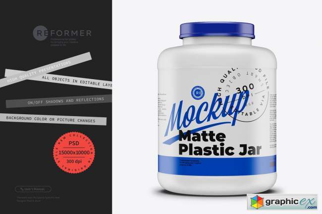 Matte Plastic Jar Mockup 5L