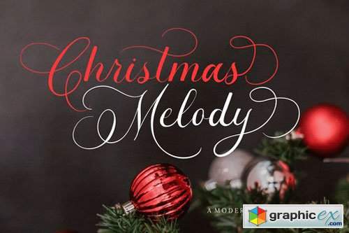  Christmas Melody Calligraphy Font 