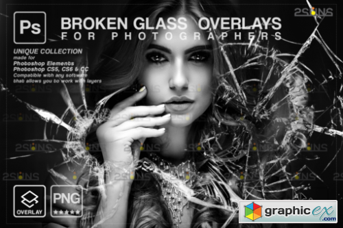 Broken Glass Photoshop Overlay Bundle