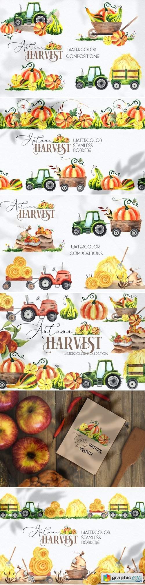 Watercolor Autumn Harvest
