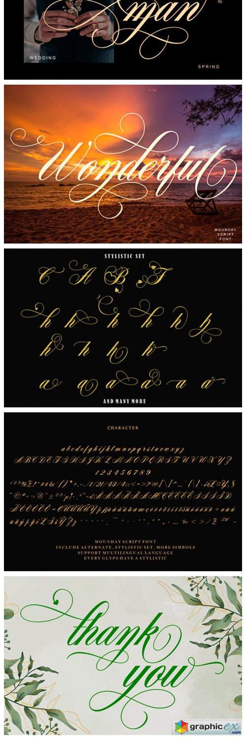  Mounday Calligraphy Font 