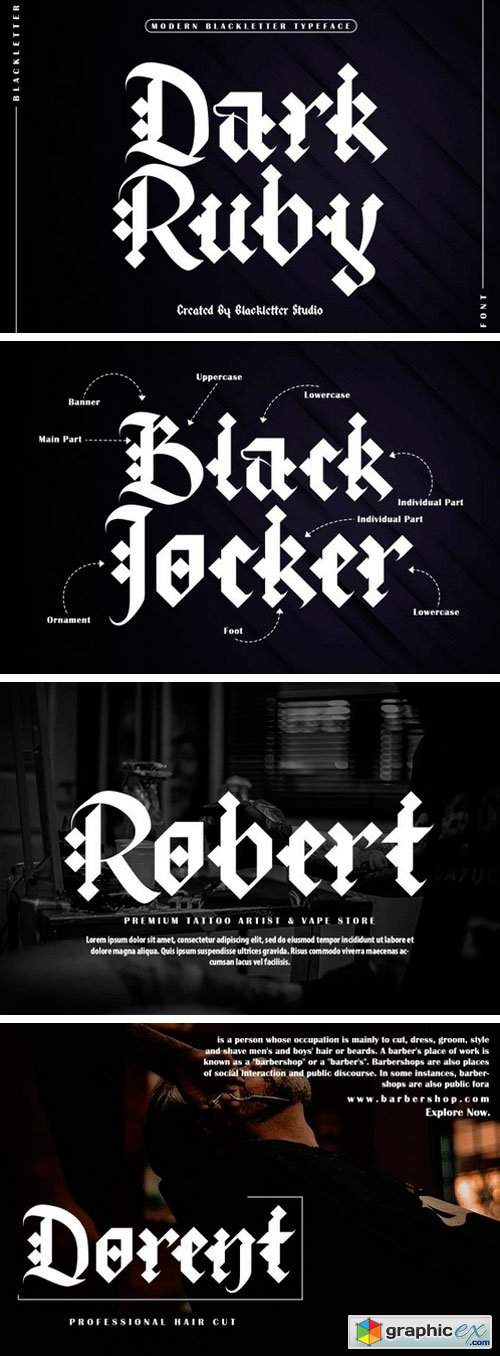  Dark Ruby Blackletter Font 