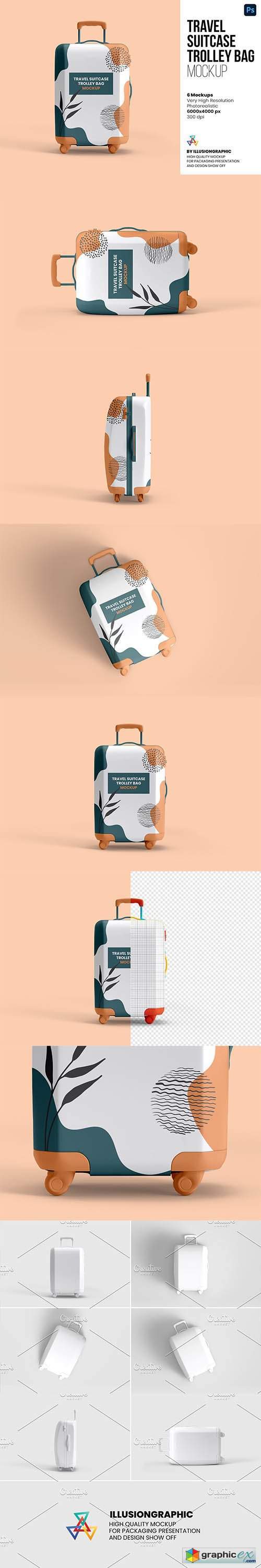 Travel Suitcase Trolley Bag Mockups