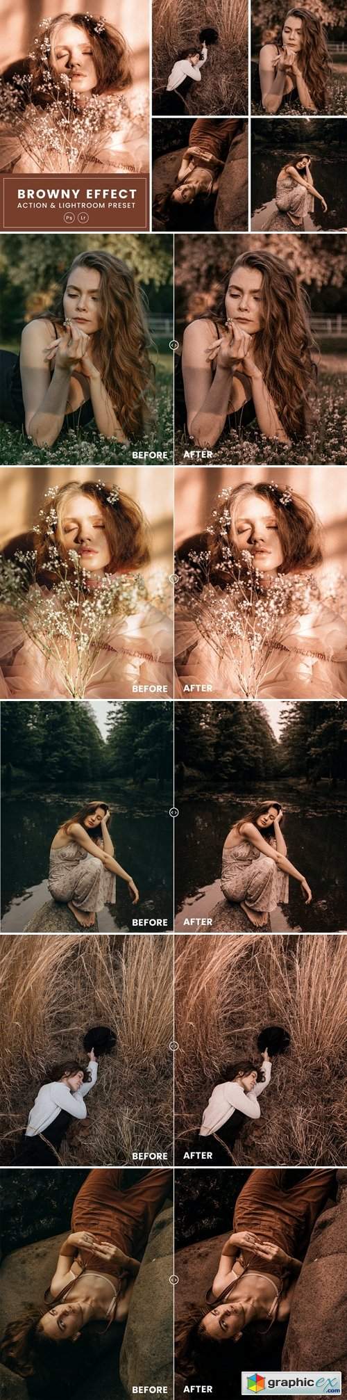  Browny Effect Action & Lightrom Presets 