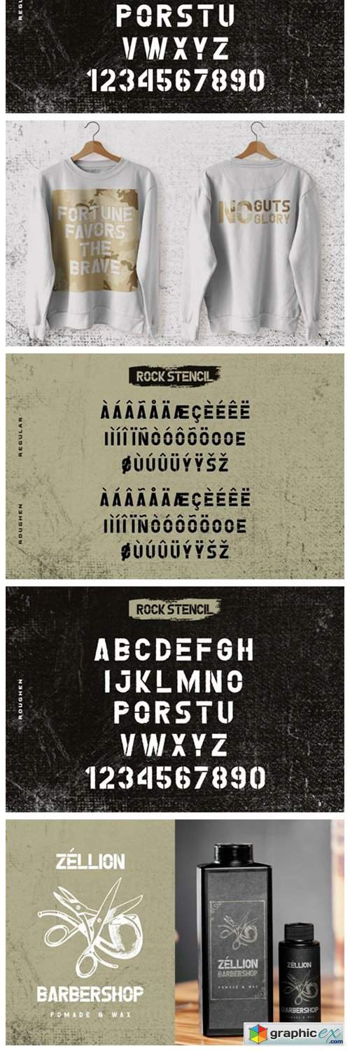  Rock Stencil Font 