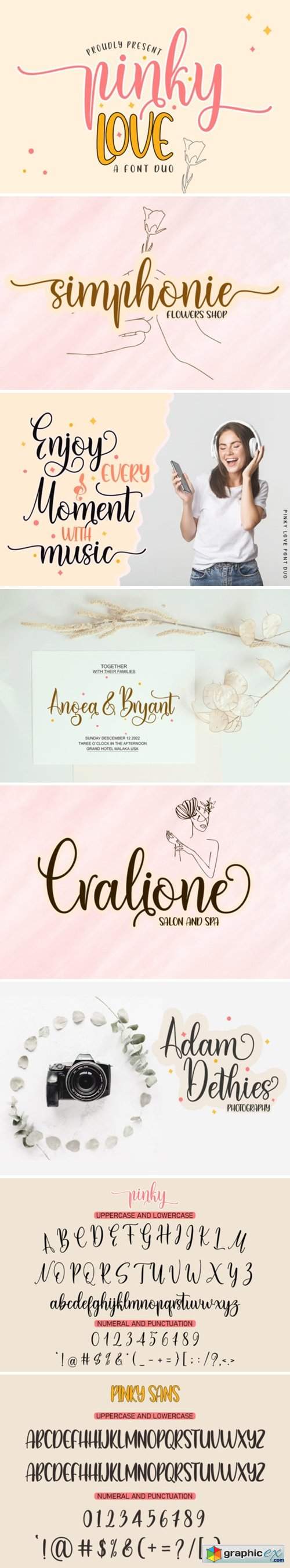  Pinky Love Font Duo Font 