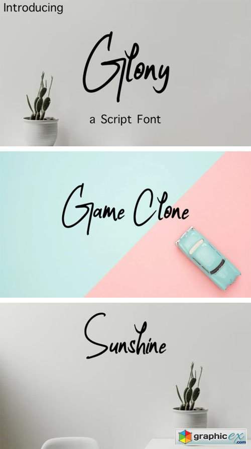  Glony Script - Delicate and Flowing Font 