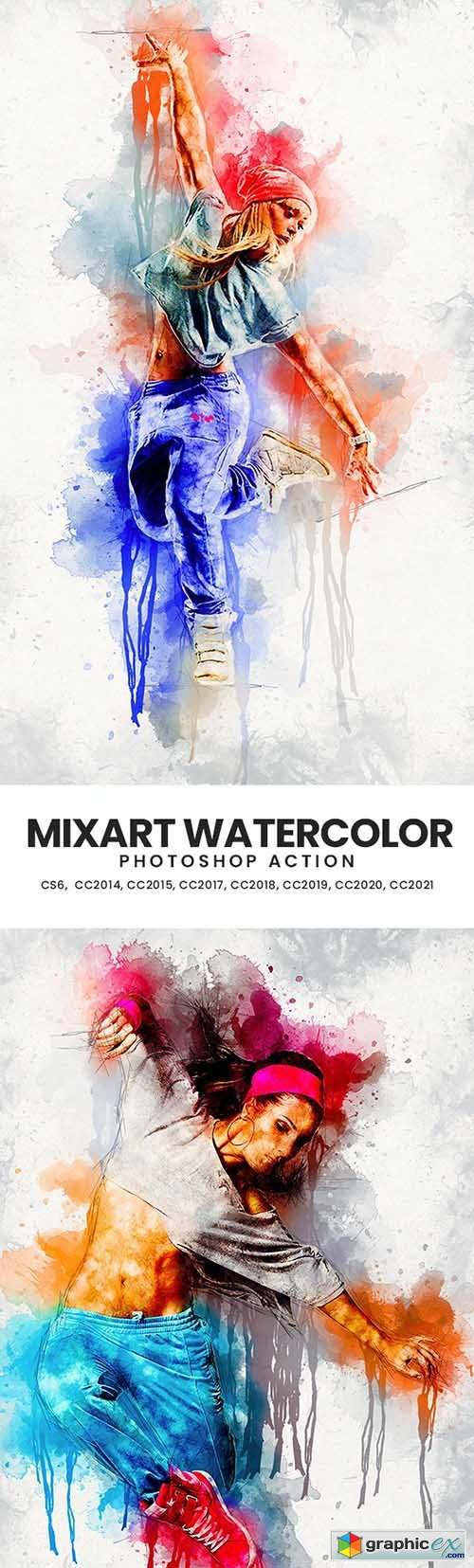 MixArt Watercolor Photoshop Action 