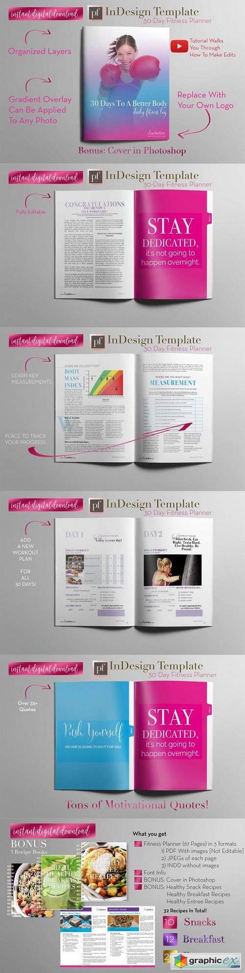  Fitness Planner | InDesign Template  1205805