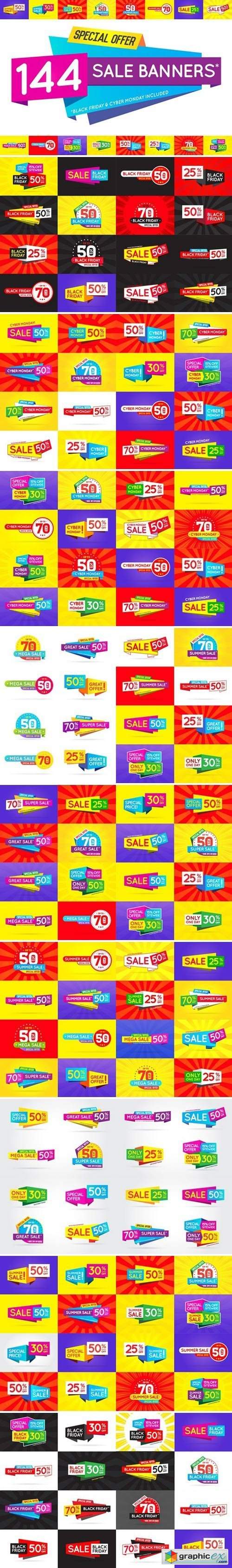  144 Awesome Sale Banners (+BF & CM) 2063774 