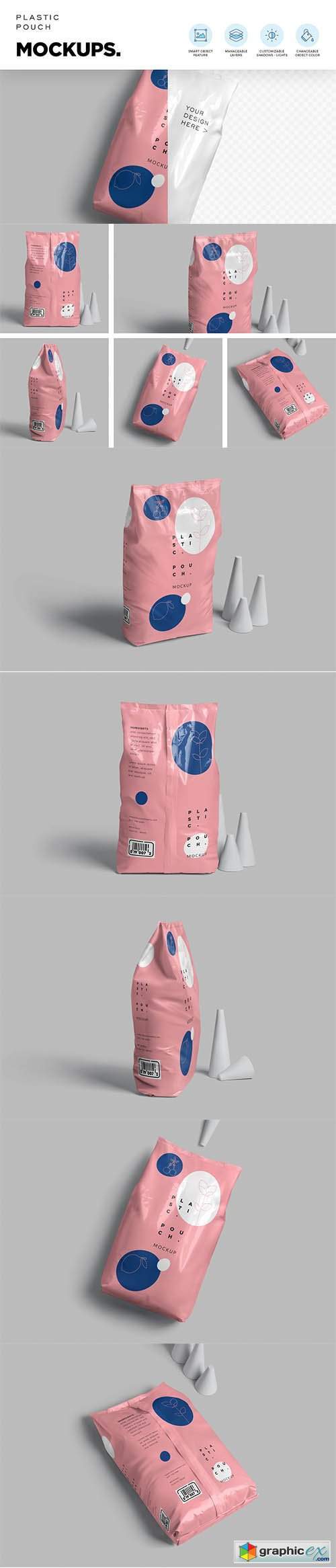 Plastic Packaging Pouch Mockups