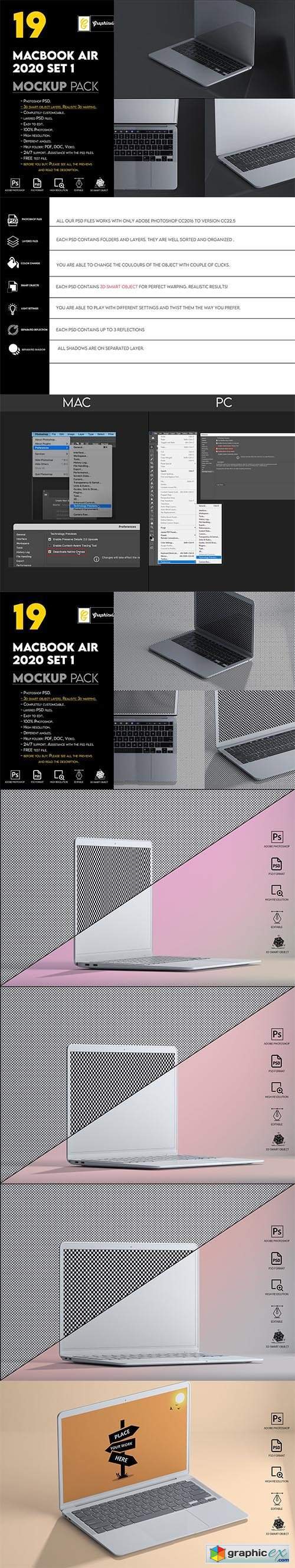 MacBook Air 2020 Mockup Set 1