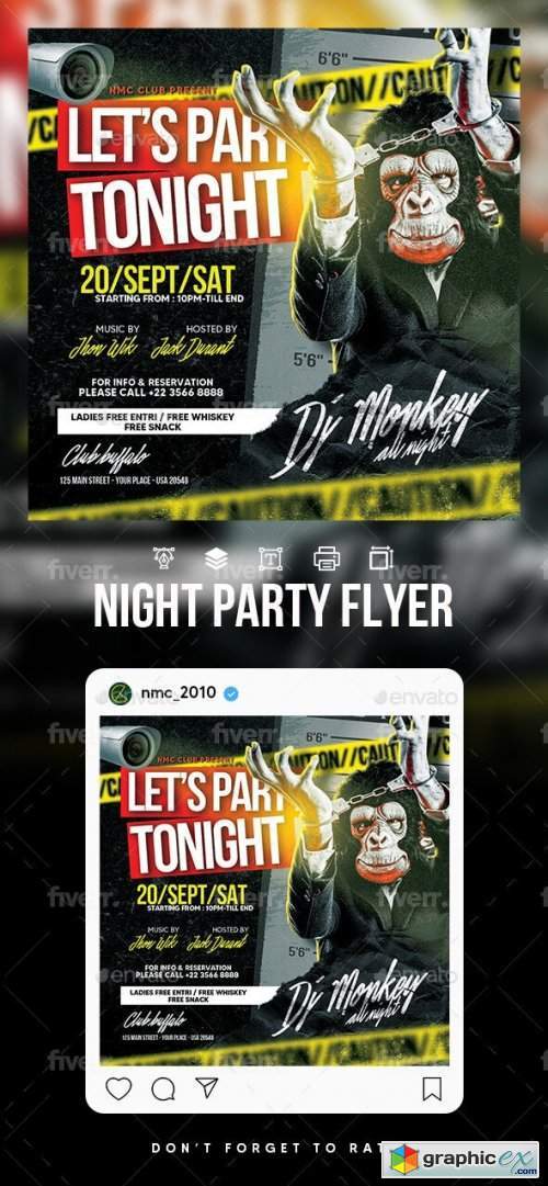 DJ Party Flyer Template 33719447