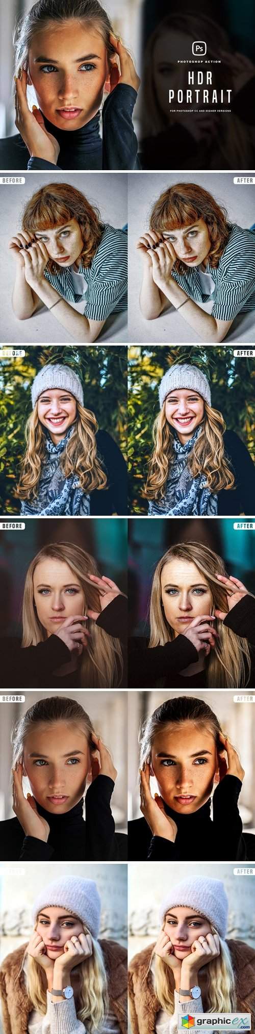HDR Portrait Photoshop Action 