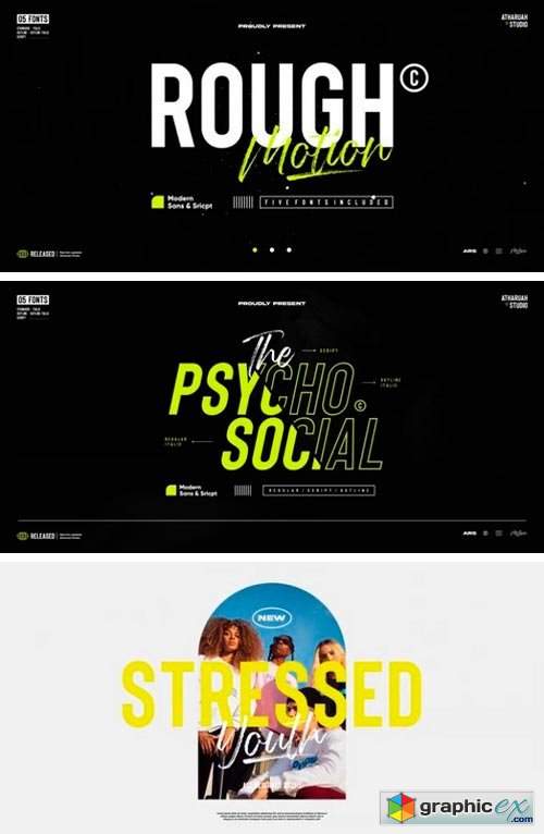  Rough Motion Font Duo 