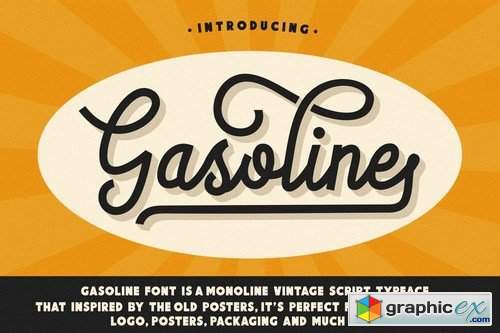Gasoline - Monoline Vintage Script Font