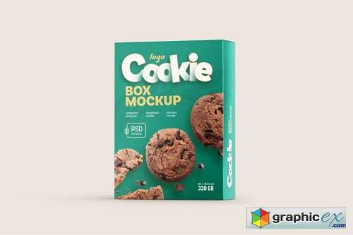 Cookies Box Packaging Mockup Set 