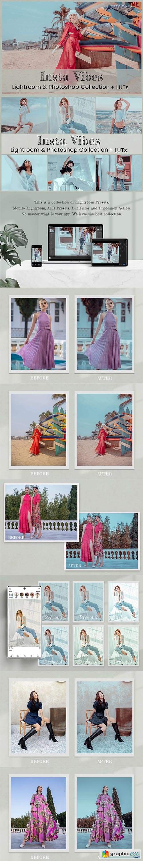 Insta Vibes Photoshop Actions LUTs 
