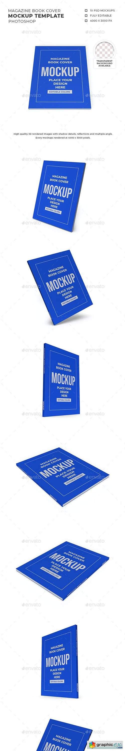 Magazine Book Cover Mockup Template Set 