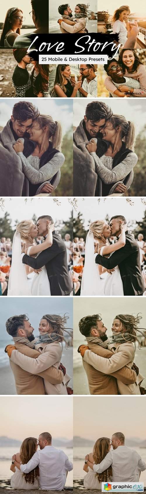  25 Love Story Lightroom Presets and LUTs 