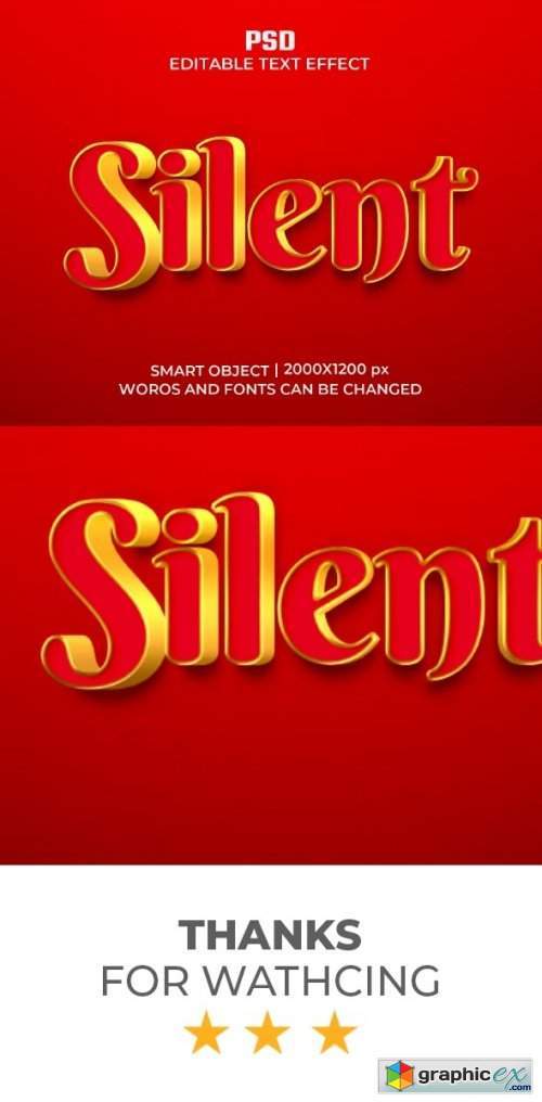 Silent 3D Text Effect Style 36720808