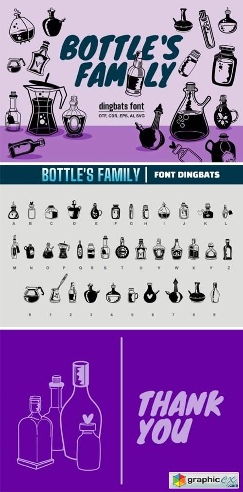  Bottle's Family Font 
