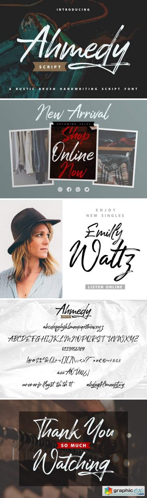  Ahmedy | Rustic Brush Handwriting Script Font 