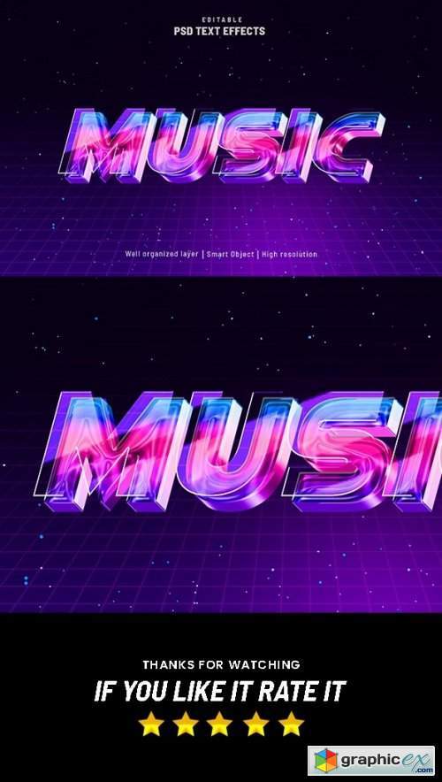 Music Party Galaxy Glass Editable Text Effect 36936312