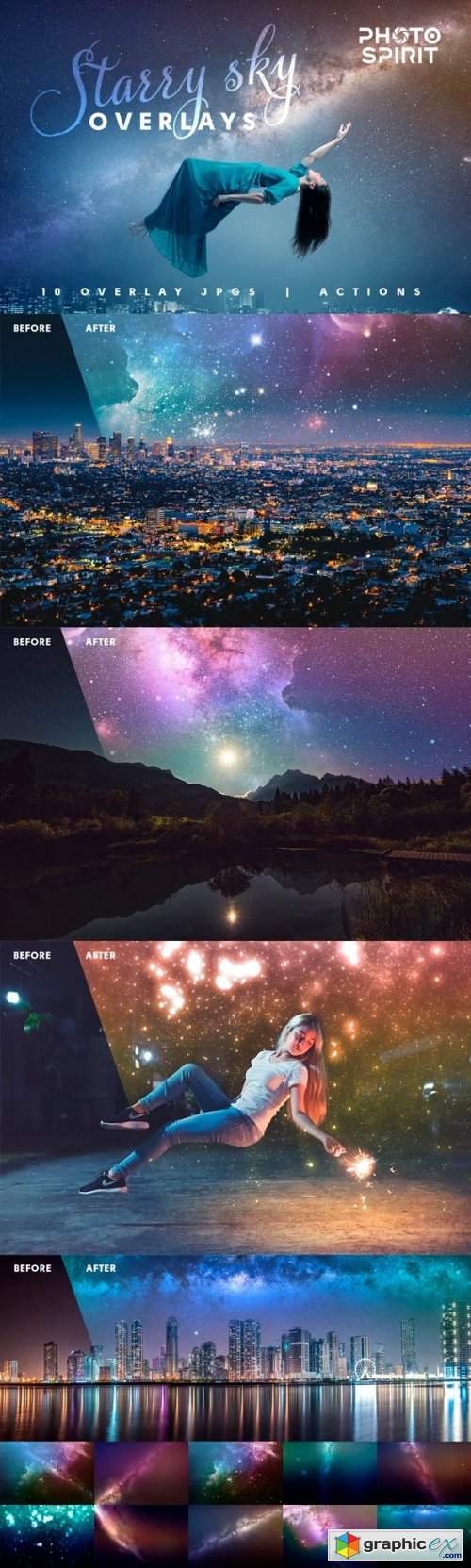 Night Sky Starry Overlays + Actions 23023016