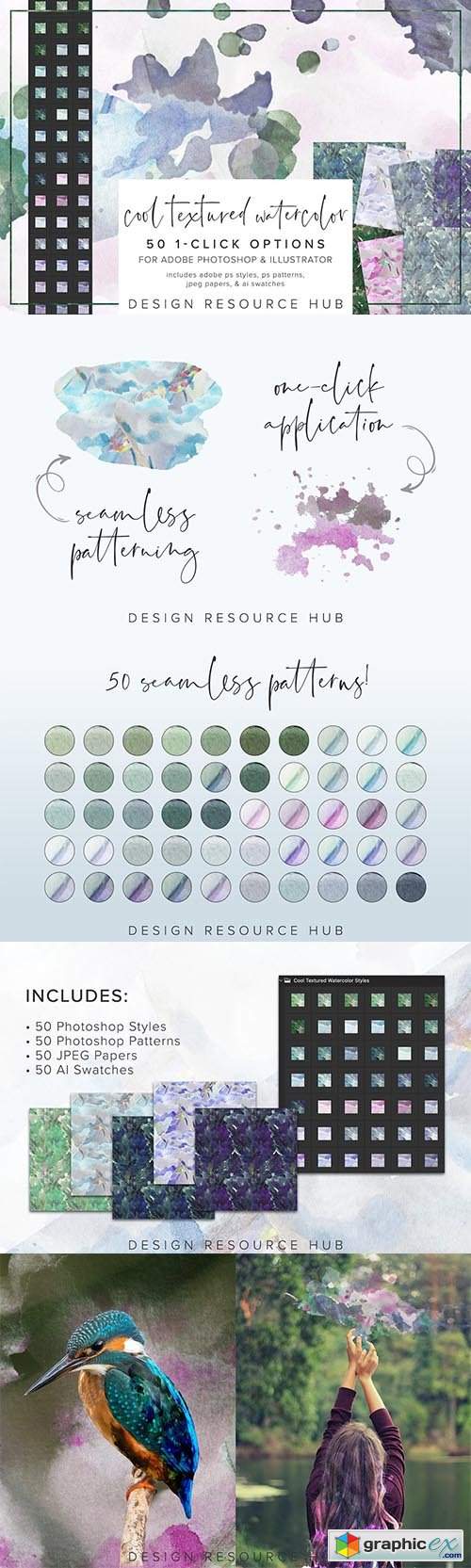 Cool Textured Watercolor PS Styles 
