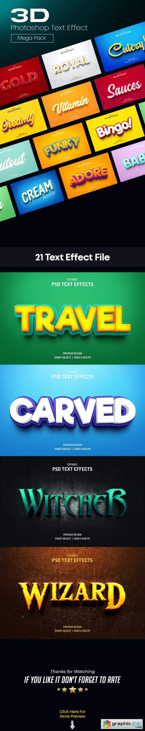 3D Photoshop Text Effects Pack 37458750