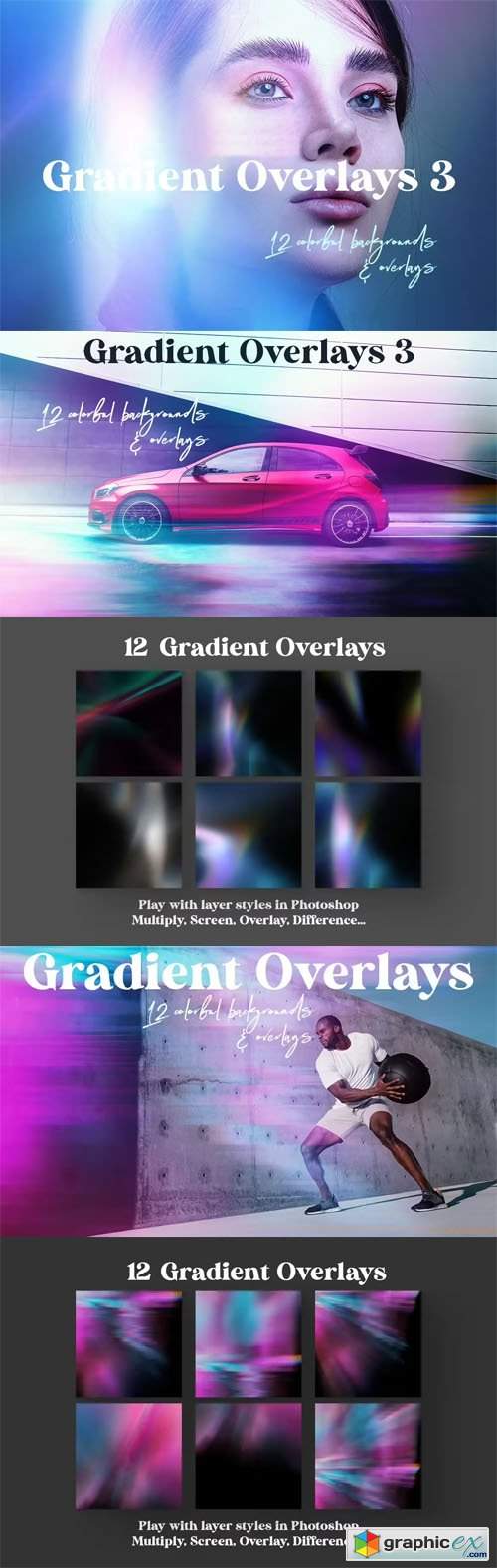  Gradient Overlays Vol.3 - 12 Colorful Backgrounds 