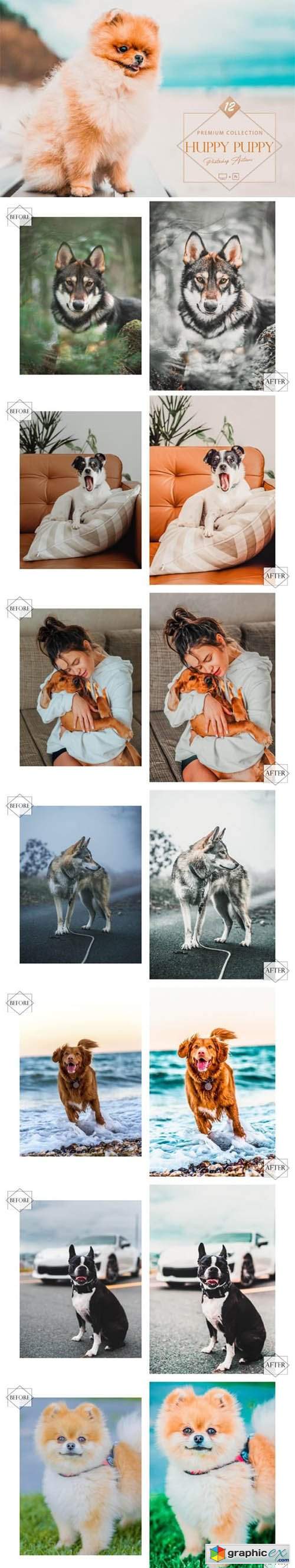  12 Huppy Puppy Photoshop Actions, Pet 