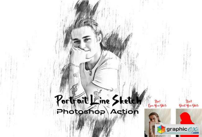 Portrait Line Sketch Photoshop Action