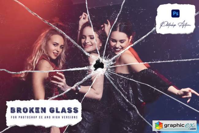 Broken Glass Photoshop Action Template